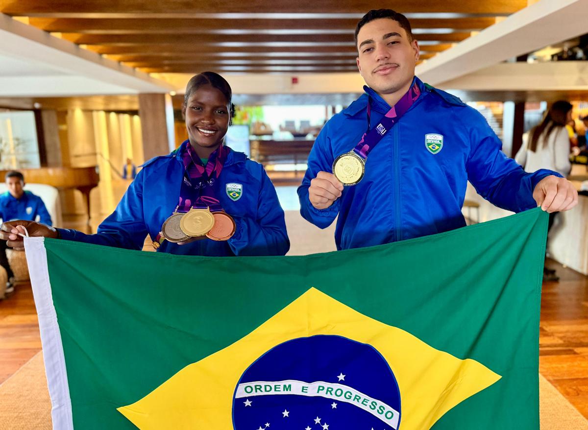 Lorrane Santos e Matheus Pessanha serão os porta-bandeiras do Brasil no encerramento de Assunção 2025
