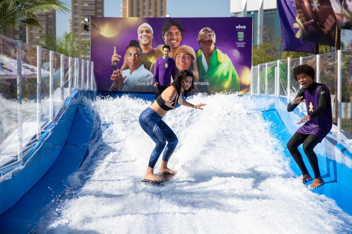 Simulador de surfe no Festival Olímpico Parque Time Brasil. Foto Leo Barrilari COB