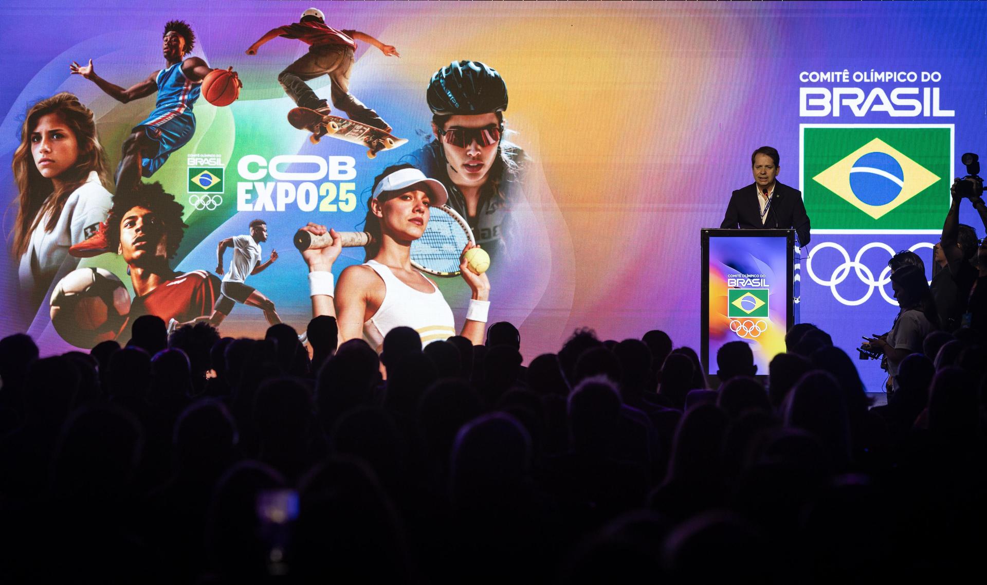 Marco La Porta, presidente do COB, discursa durante abertura oficial da COB Expo 2025 (Jonne Roriz/COB) Marco La Porta, presidente do COB, discursa durante abertura oficial da COB Expo 2025 (Jonne Roriz/COB)